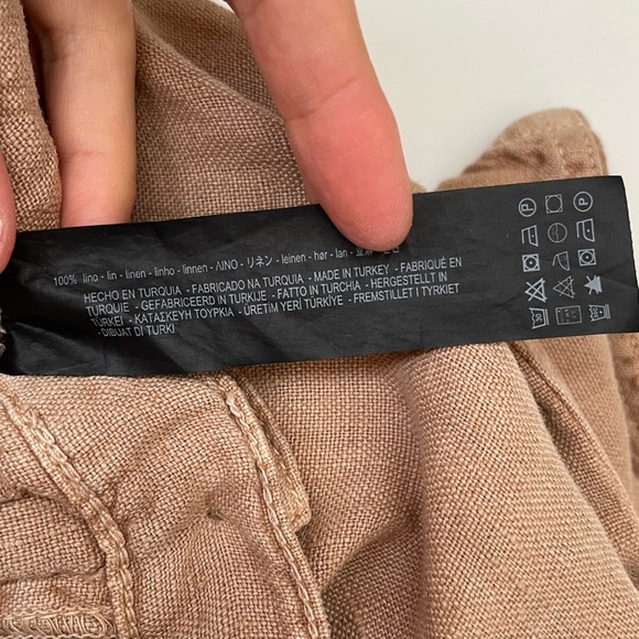 Zara wide leg linen pants trousers high rise blogger fave europe minimalist work - Picture 12 of 13